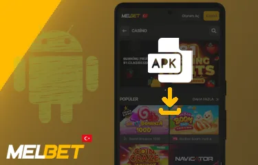 Melbet casino lobisinde APK simgesi
