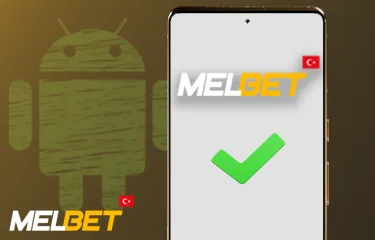 Melbet logosu ve yeşil onay kurulum tamam