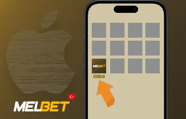 iPhone ana ekranda Melbet simgesi yerleşmiş