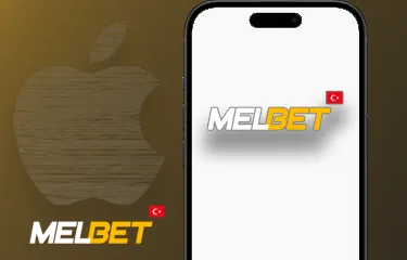 iPhone ekranında Melbet logosu açılışı